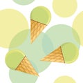 Seamless pattern with mint ice-cream Royalty Free Stock Photo