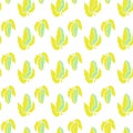 mint leaves in yellow and green , in a monotone pallet, with a plane white background, seamless pattern.