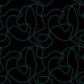 Seamless pattern with mint threads stitching on black background Royalty Free Stock Photo