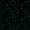 Seamless pattern with mint threads stitching on black background