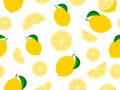 Seamless pattern mixed lemon fruit Royalty Free Stock Photo