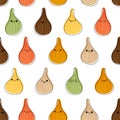 Seamless pattern with modak characters vector illustration
