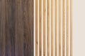 Seamless pattern of modern wall covering with vertical wooden slats background Royalty Free Stock Photo