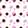 Seamless pattern with monaka dessert vector illustration