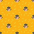 Seamless pattern Monkey and bananas Royalty Free Stock Photo