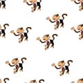 Seamless pattern with monkeys. Wallpaper. Symbol of 2016 year Royalty Free Stock Photo
