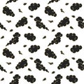 Seamless pattern with monochrome Chinese style clouds on white Royalty Free Stock Photo