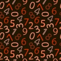 Seamless pattern of monochrome numbers, hand-drawn elements in cartoon style. Bright Arabic numerals. School. Knowledge Royalty Free Stock Photo