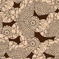 1720 heart, seamless pattern in monochrome, stylized hearts, anti-stress coloring