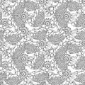 1721 heart, seamless pattern in monochrome, stylized hearts, anti-stress coloring