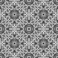 Seamless pattern in Moroccan style mosaic tile. Islamic monochrome traditional ornament. Geometric background. Vector illustration Royalty Free Stock Photo