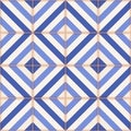 Seamless pattern . Moroccan tiles, ornaments of blue stripes.