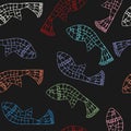 Seamless pattern with mosaic fish.