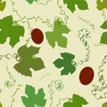 Seamless pattern with a motif of grape leaves Royalty Free Stock Photo