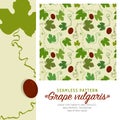 Seamless pattern with a motif of grape leaves Royalty Free Stock Photo