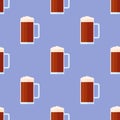 Seamless pattern with mug with dark beer Royalty Free Stock Photo