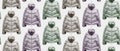 Seamless pattern of multi color women fashion down jackets Royalty Free Stock Photo
