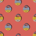 Seamless pattern with multi colored door locks. vector illustration