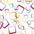 Seamless pattern of multi-colored intersecting squares. Modern random colors Royalty Free Stock Photo