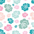 Seamless pattern of multi-colored roses Royalty Free Stock Photo