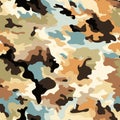 Seamless Pattern MultiCam: Developed for a broader range of environments with a mix of colors and shapes, AI generated