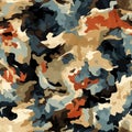 Seamless Pattern MultiCam: Developed for a broader range of environments with a mix of colors and shapes, AI generated