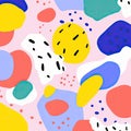 Seamless pattern with multicolor spots - vector illustration