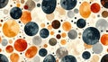 Seamless Pattern of Multicolored Circles on Beige Background Royalty Free Stock Photo