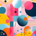 Seamless pattern with multicolored circles and dots. Vector illustration Royalty Free Stock Photo