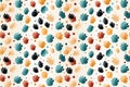 seamless pattern with multicolored footsteps paw prints of wild animal on white background Royalty Free Stock Photo