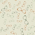 Seamless pattern with multicolored glasses on gray background. Vector flat illustration. Royalty Free Stock Photo