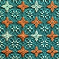 Seamless pattern with multicolored stars on turquoise background Royalty Free Stock Photo