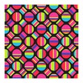 Seamless pattern of multicolored striped circles and squares.ÃÅ½ Royalty Free Stock Photo