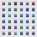 Seamless pattern of multicolored window frames on gray background. Royalty Free Stock Photo