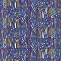 Seamless pattern with multicolored Zebra skin Royalty Free Stock Photo