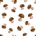 Seamless pattern with mushroom, autumn art vector Royalty Free Stock Photo