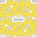 Seamless pattern Musical instruments Toys for kids Royalty Free Stock Photo