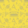 Seamless pattern Musical instruments Toys for kids Royalty Free Stock Photo