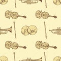 Seamless Pattern with Musical Instruments