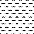 Seamless pattern with mustache. Vintage retro moustache. Facial hair. Hipster beard. Vector illustration.