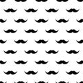 Seamless pattern with mustache. Vintage retro moustache. Facial hair. Hipster beard. Vector illustration.