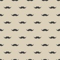 Seamless pattern with mustache. Vintage retro moustache. Facial hair. Hipster beard. Vector illustration.