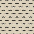 Seamless pattern with mustache. Vintage retro moustache. Facial hair. Hipster beard. Vector illustration.