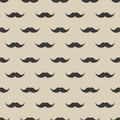 Seamless pattern with mustache. Vintage retro moustache. Facial hair. Hipster beard. Vector illustration.