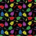 Seamless pattern with nail varnishes. Royalty Free Stock Photo