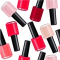 Seamless pattern with nail varnishes. Royalty Free Stock Photo