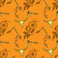 Seamless pattern native american symbols Royalty Free Stock Photo