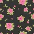 Seamless pattern with natural flowers, background with repeating floral elements for your textile or packaging design