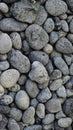 Seamless pattern of natural grey river pebbles for background texture. Royalty Free Stock Photo