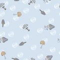 Seamless pattern of nature objects